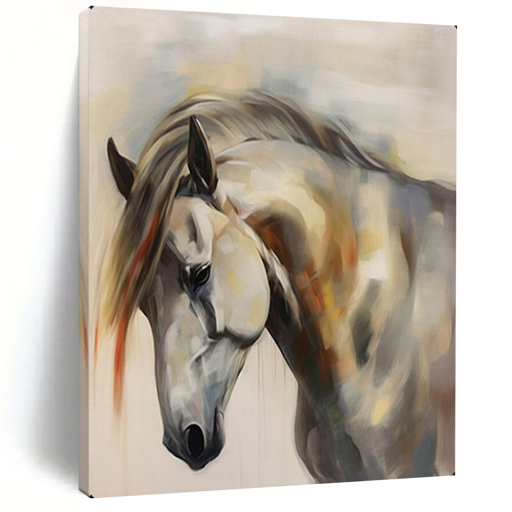 Soft - Colored Equine Abstract Art, Perfect for Rustic Living Room & Equestrian Studio LargeART2144
