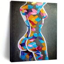 Load image into Gallery viewer, Colorful Abstract Female Body Art, Bold Palette Figurative Painting for Modern Bedroom &amp; Artistic Boudoir LargeART2188
