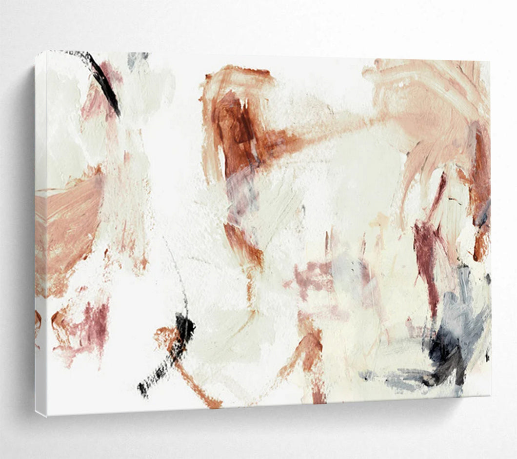Subtle Brown - White Abstract Acrylic painting DLZ145