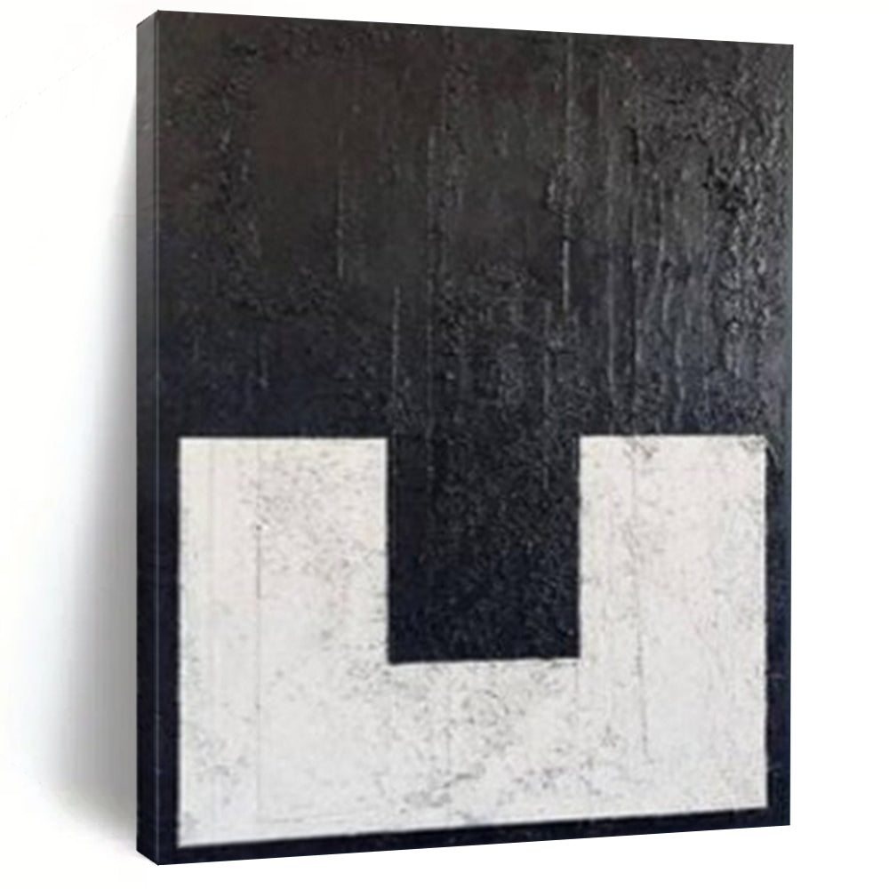 Black & White Minimalist Form Acrylic Art, Great for Scandinavian - Style Home & Serene Meditation Space LargeART1077