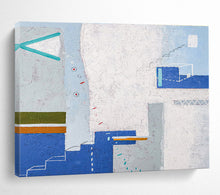 Load image into Gallery viewer, Geometric Abstract Painting on Canvas: Color - Blocked Cityscape DKH571
