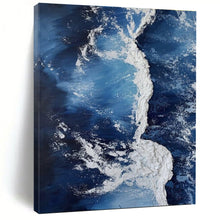 Load image into Gallery viewer, Textured Blue and White Ocean Waves Acrylic Art - Suited for Nautical - themed Living Room &amp; Coastal Spa LargeART0669
