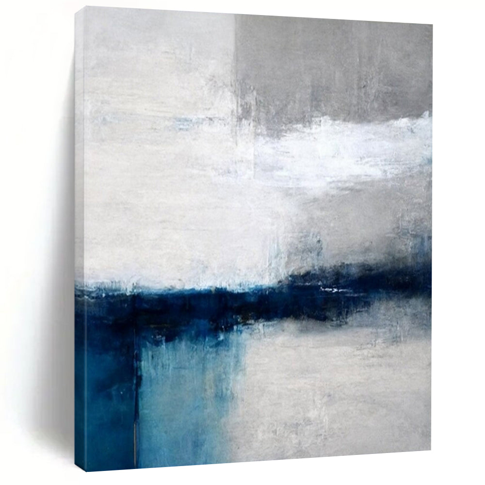 Blue & Gray Minimalist Horizon Acrylic Art, Ideal for Yoga Studio & Bedroom LargeART1020