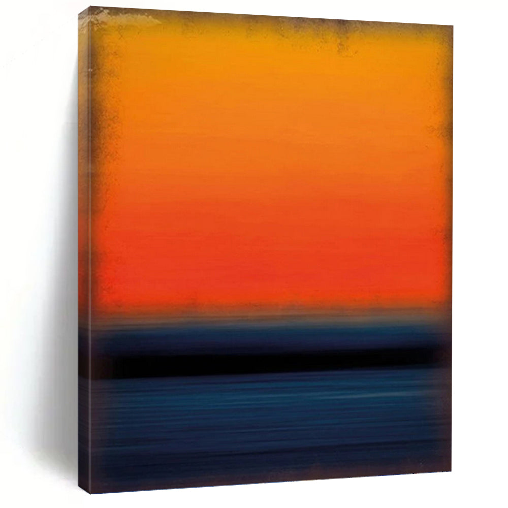 “Orange and Blue Gradient Sunset” - Color - Field Sunset Art on Canvas DKH1601