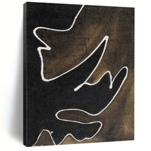 Load image into Gallery viewer, Hand - painted Generous - sized Black - White Line Abstract Acrylic Art for Minimalist Home Offices LargeART0070
