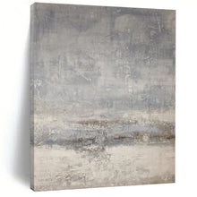 Load image into Gallery viewer, “Foggy Grid” – Gray &amp; Beige Textured Abstract Acrylic with Subtle Patterns DTP058
