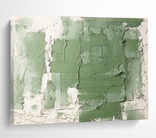 Load image into Gallery viewer, Textured Green and White Abstract Painting for Minimalist Study &amp; Nature - Inspired Yoga Studio DKH274
