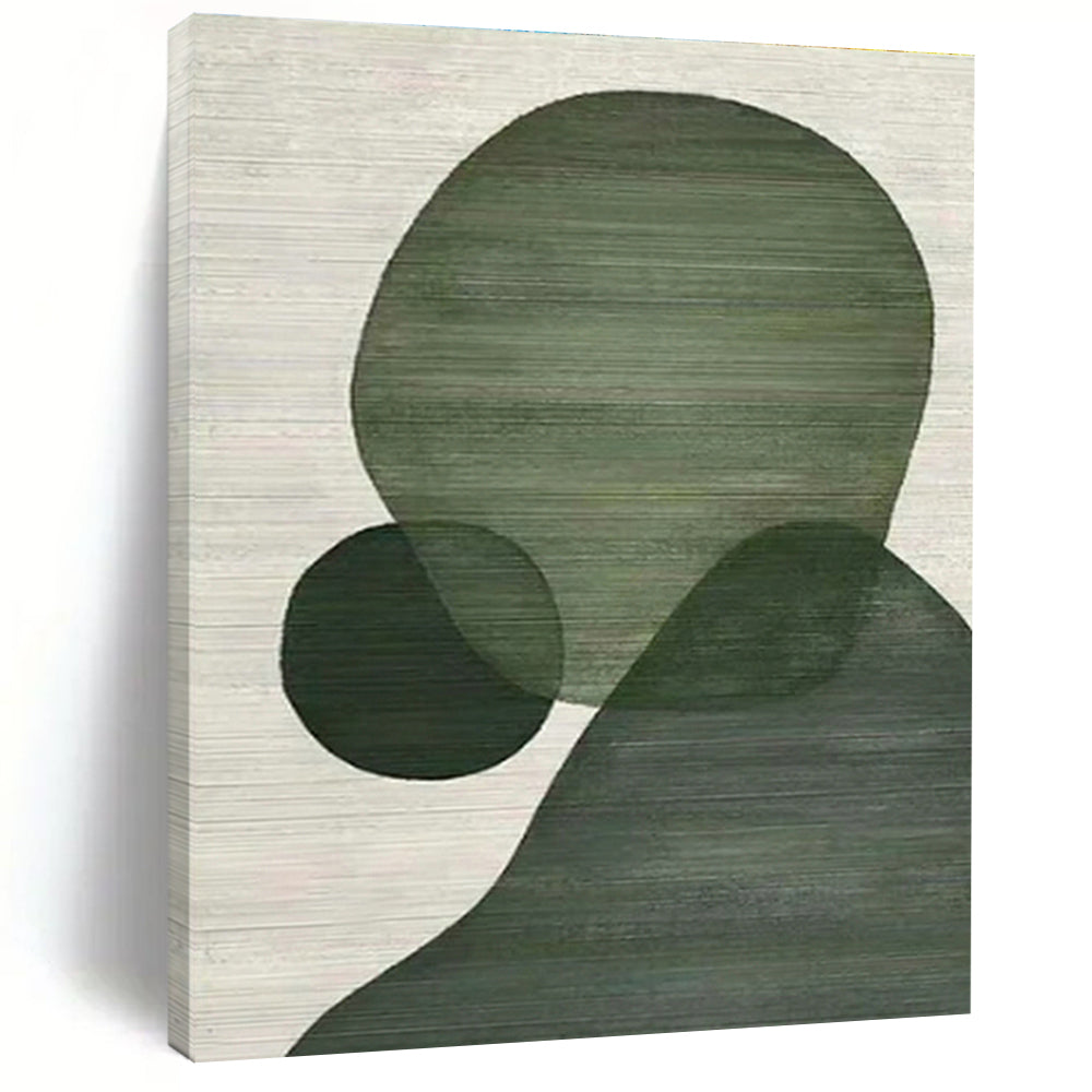 Green Geometric Shapes Acrylic Art - Suited for Mid - century Modern Nursery & Minimalist Study LargeART0593