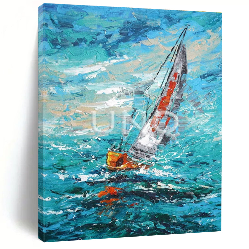 Impasto Sailing Adventure Art for Nautical Beach House & Coastal Restaurant LargeART0915