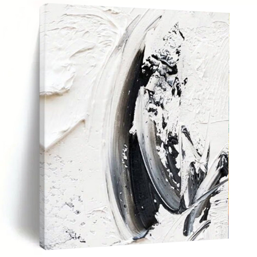 Oversized Hand - painted Monochrome Textured Strokes Acrylic Art for Industrial - Chic Hallways LargeART0242
