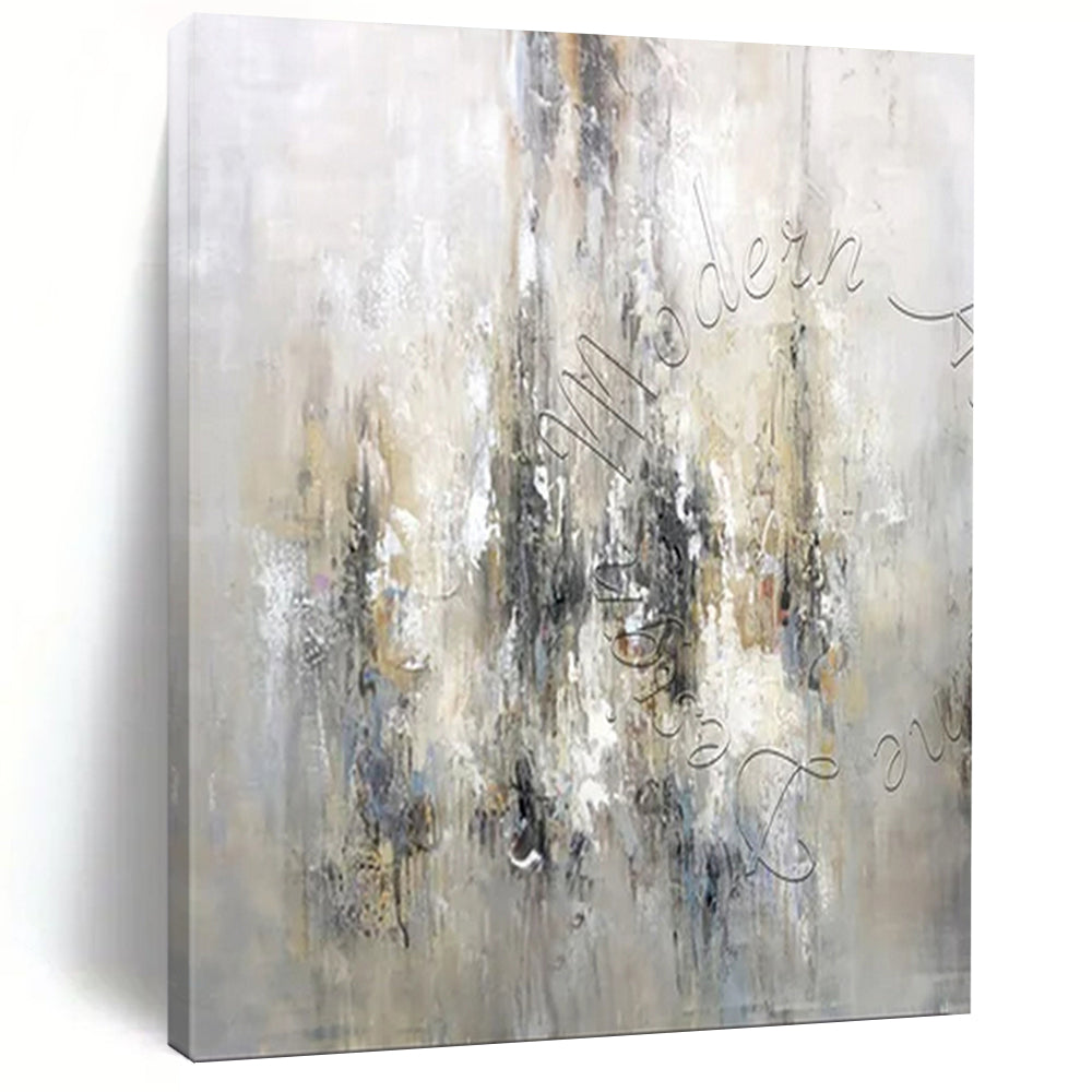 Neutral Modern Abstract Art for Minimalist Bedroom & Serene Meditation Space LargeART0930