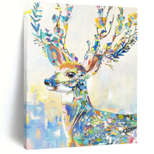 Load image into Gallery viewer, Whimsical Abstract Floral Deer, Vibrant Color - Blended Art for Children’s Playroom &amp; Boho - Chic Nursery LargeART2209
