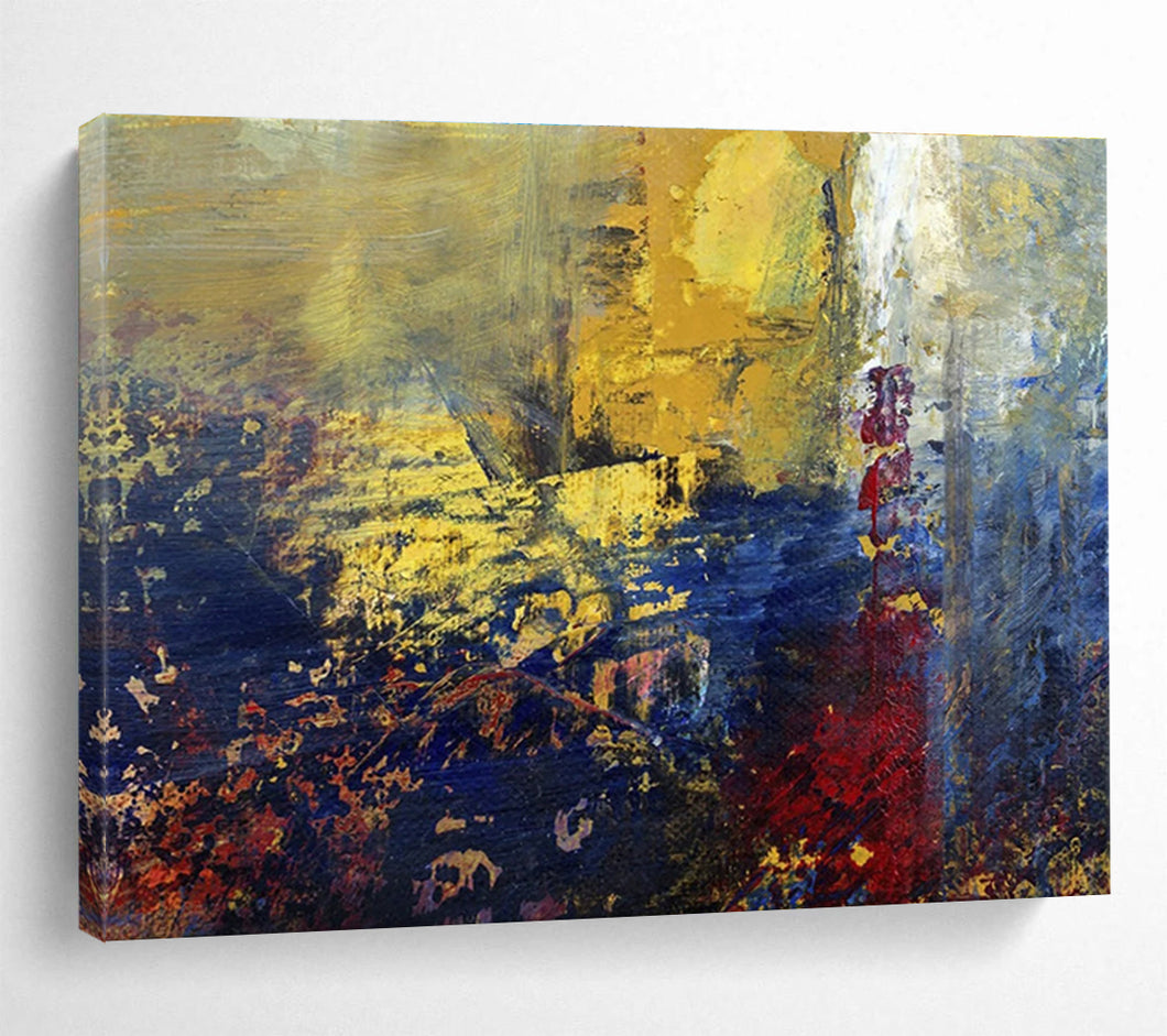 Impressionistic Abstract Painting on Canvas - “Golden Horizons” DKH722