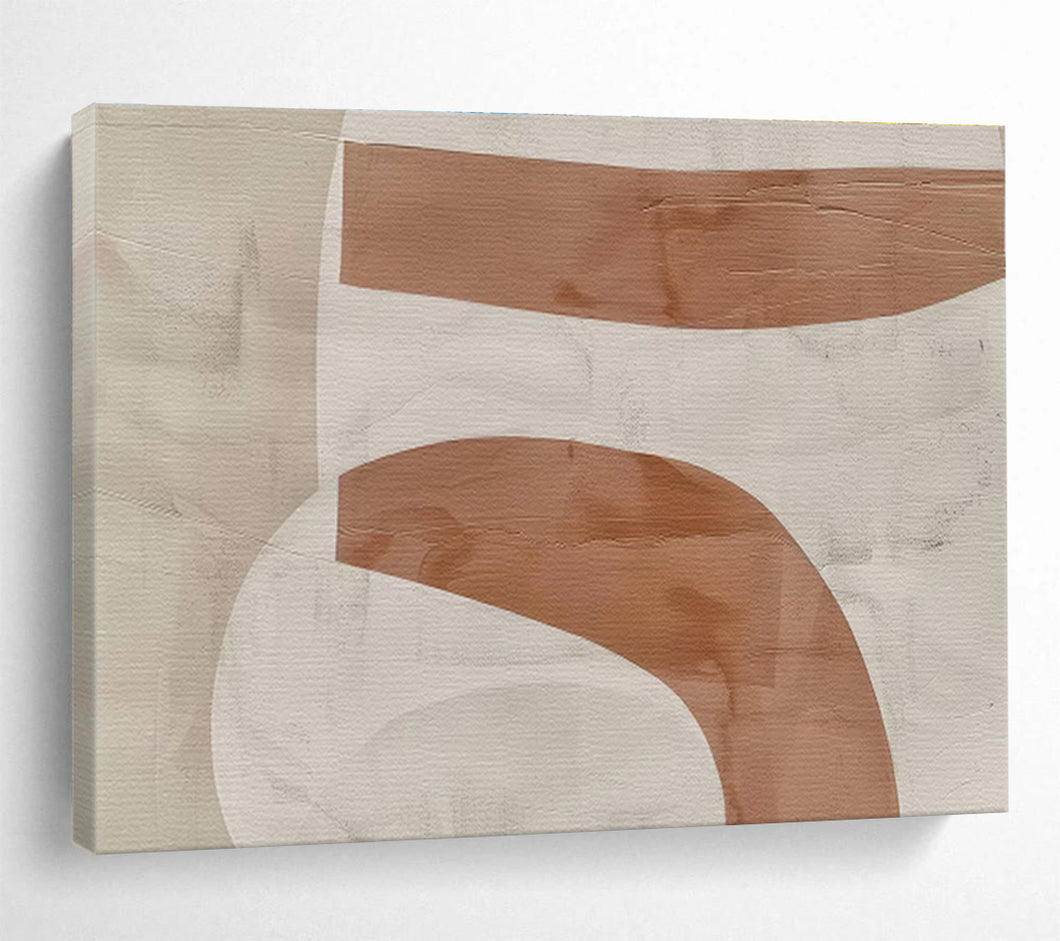 Beige and Brown Abstract Shapes for Scandinavian Living Room & Modern Office DKH148