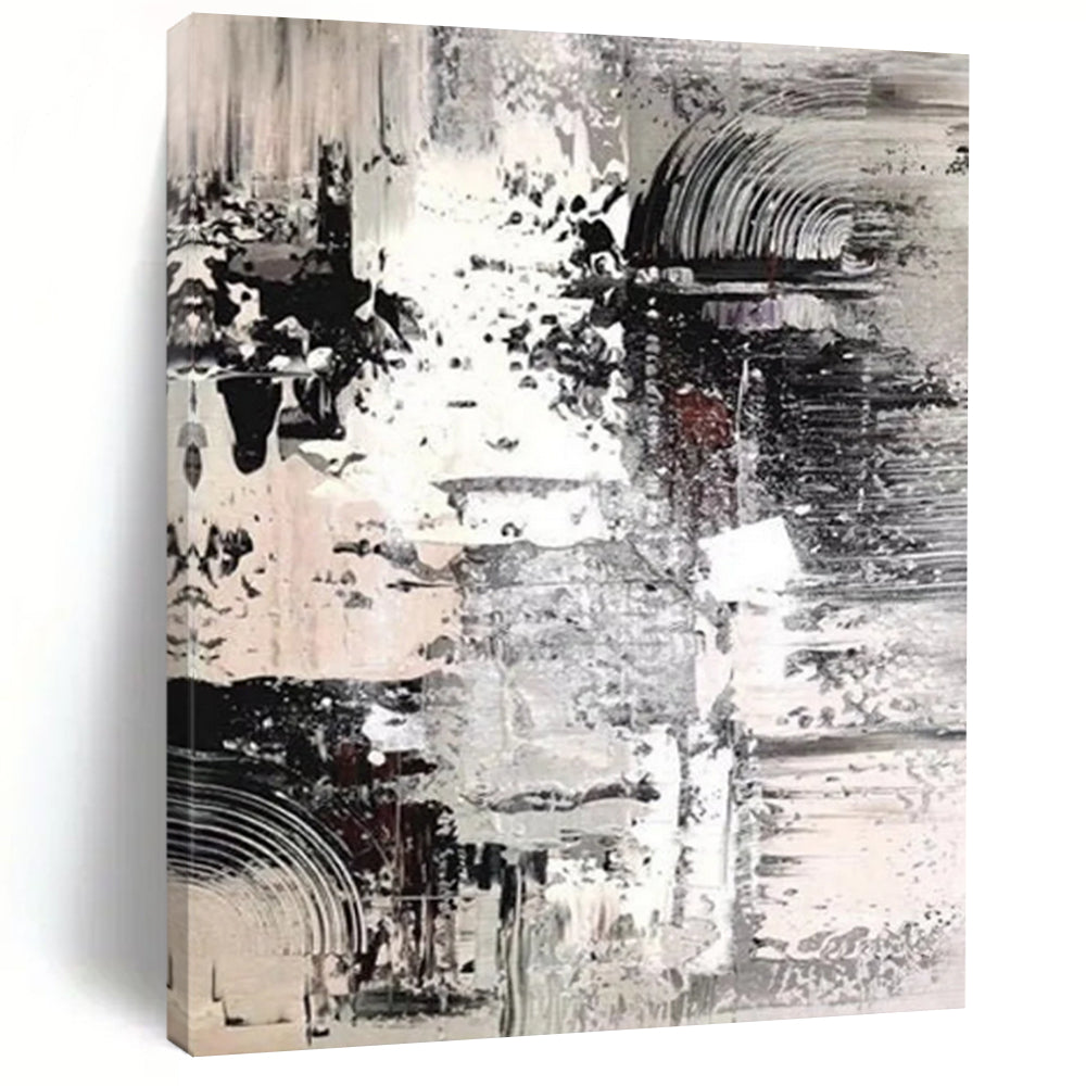 “Monochrome Urban Texture” – Shades of gray, white, black, layered abstract forms DTP392