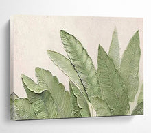 Load image into Gallery viewer, Hand - painted Green Leaf Relief Acrylic Art for Nature - Inspired Bathroom Decor LargeART1652
