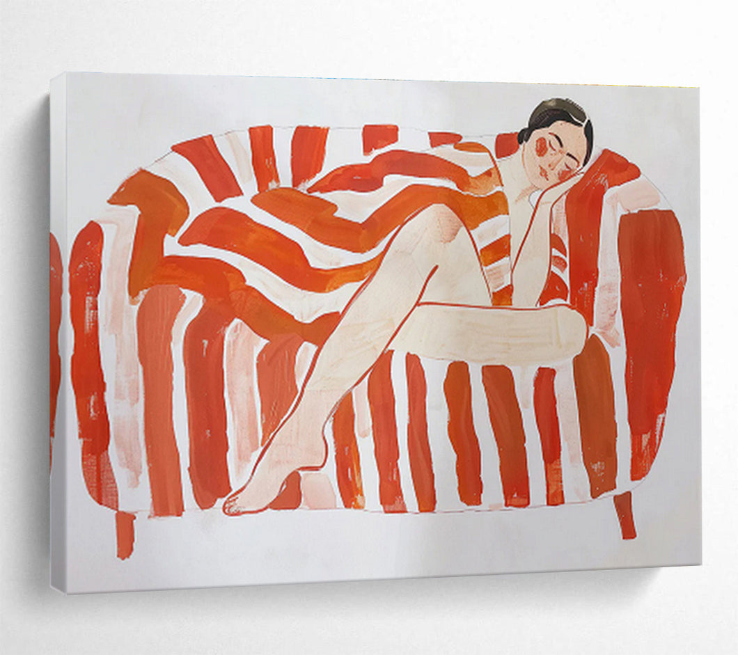 Stylish Reclining Figure Abstract Painting for Mid - Century Living Room & Art Gallery Lounge DKH226