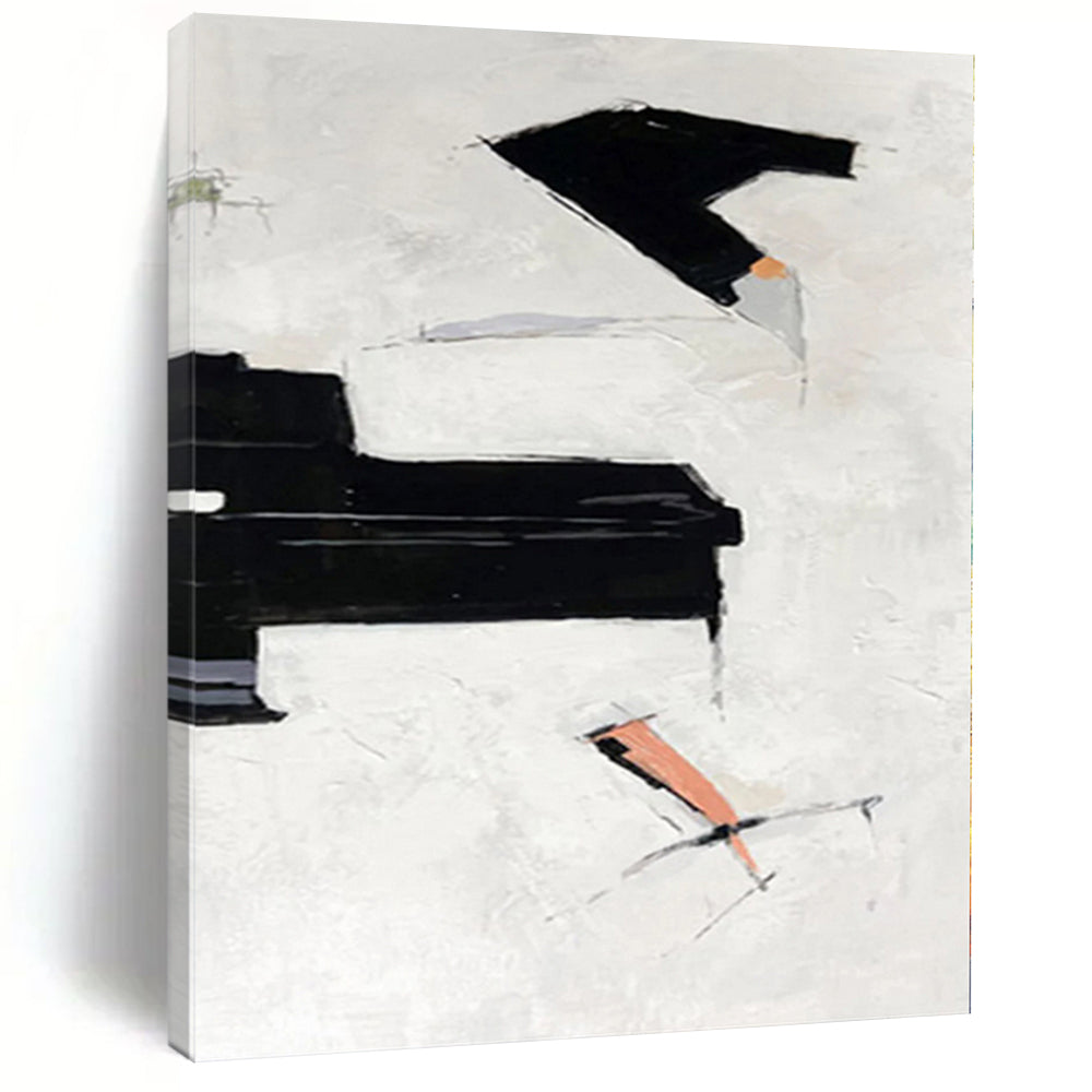 Oversized Minimalist Black - White Abstract 2 Acrylic for Industrial - Chic Loft & Art - Lover’s Library LargeART0328