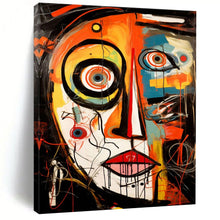 Load image into Gallery viewer, Abstract Expressionist Face Art, Vibrant Color - Dripped Painting for Creative Studio &amp; Eclectic Living Room LargeART2211
