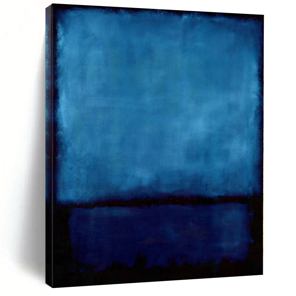 Deep Blue Monolith Abstract Canvas Painting, Perfect for Serene Bedroom & Minimalist Office LargeART1185