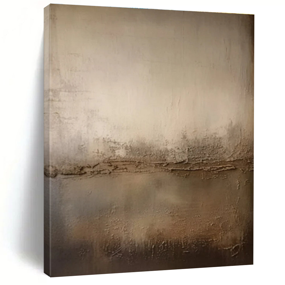 Beige Textured Gradient Abstract Painting, Ideal for Neutral - Toned Living Room & Modern Spa LargeART1467