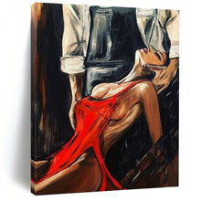 Load image into Gallery viewer, “Sensual Red - Dress Figure” - Expressive Figurative Art on Canvas DKH1611

