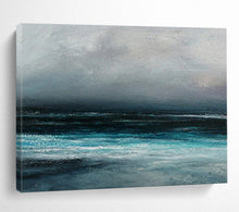 Load image into Gallery viewer, Moody Dark Sea and Sky Abstract acrylic painting DLZ035
