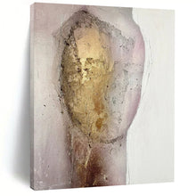 Load image into Gallery viewer, Mixed - Media Abstract Figure Art, Gold - Accented Textured Painting for Luxury Bedroom &amp; Sophisticated Lounge LargeART2222
