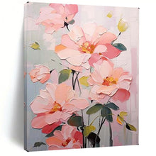 Load image into Gallery viewer, Pink &amp; Green Floral Abstract Painting, Ideal for Feminine Bedroom &amp; Charming Living Room LargeART2123
