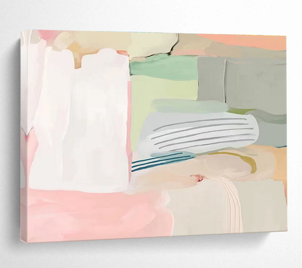 Pastel Color - Block Abstract Painting On Canvas DKH412
