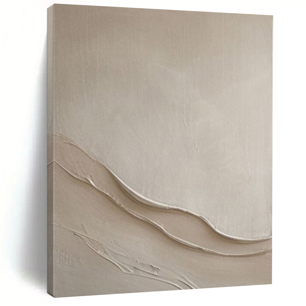 Beige Textured Waves Acrylic Art, Nice for Minimalist Bedroom & Serene Office LargeART1068
