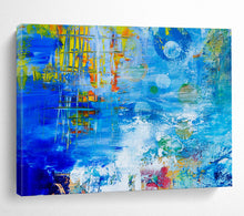 Load image into Gallery viewer, Blue Abstract Expressionist Painting On Canvas DKH439
