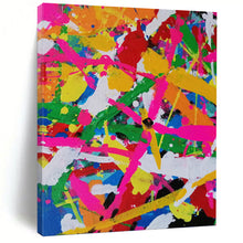 Load image into Gallery viewer, “Vibrant Color Splash Abstract” - Multicolor Abstract Art on Canvas DKH1260
