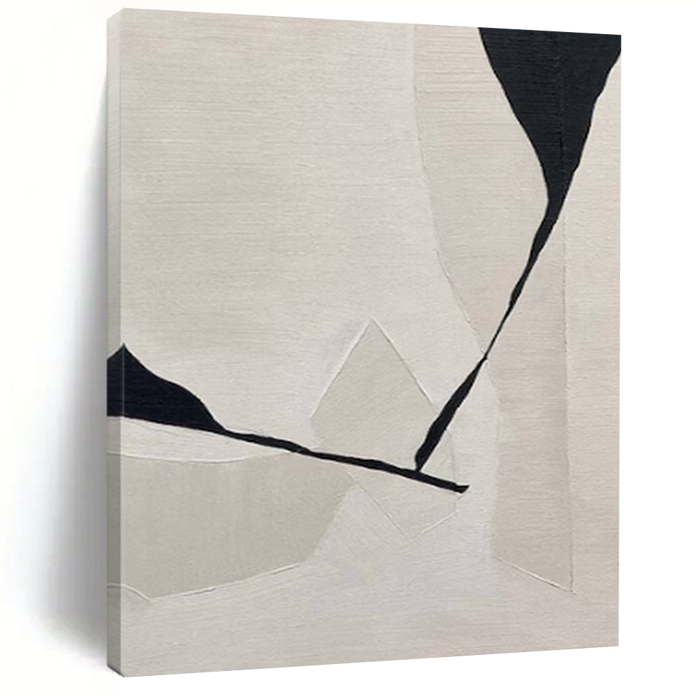 Geometric Abstract Art, Monochromatic Minimalist Painting for Modern Living Room & Contemporary Office LargeART2249