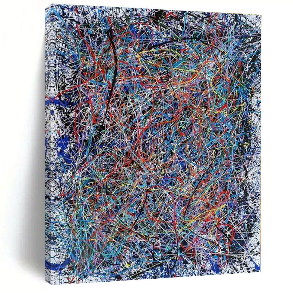 Colorful Drip Abstract Canvas Painting, Suited for Creative Studio & Vibrant Café LargeART1316