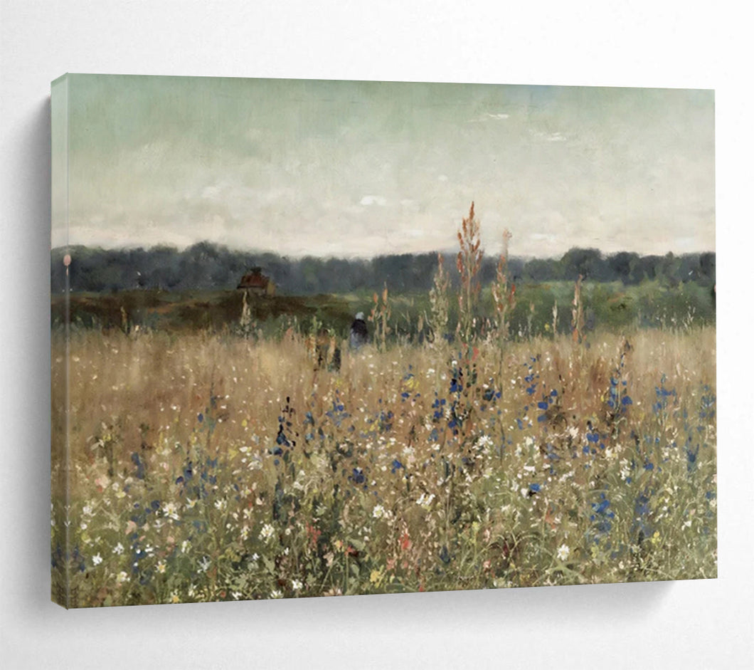 Serene Wildflower Field - Peaceful Living Room or Bedroom Art LargeART1486