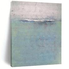 Load image into Gallery viewer, “Sea Whisper” – Soft blue, gray, green with faint horizon line DTP354
