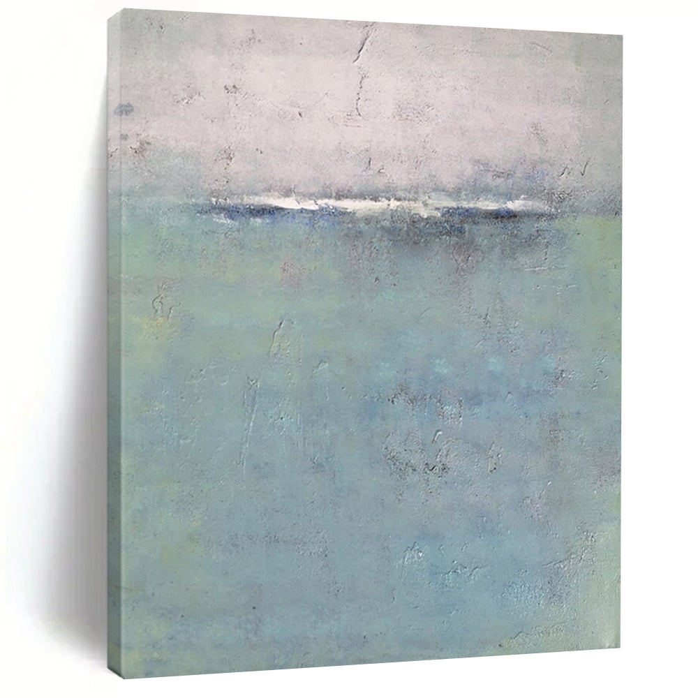 “Sea Whisper” – Soft blue, gray, green with faint horizon line DTP354