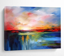 Load image into Gallery viewer, Colorful Abstract Landscape with Waterfall On Canvas for Family Room &amp; Creative Studio DKH339
