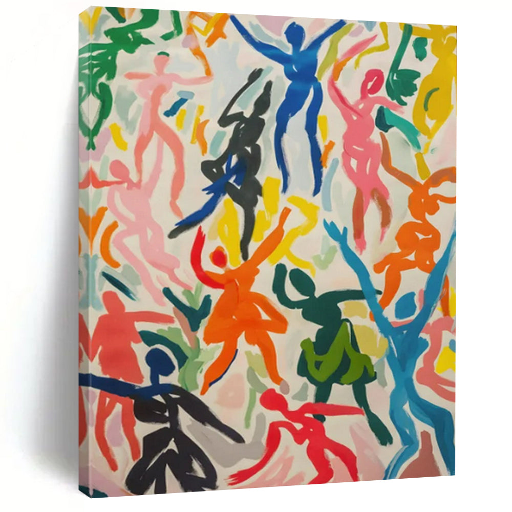 Expressionist Abstract Art, Vivid Human Forms for Lively Family Room & Artistic Dance Studio LargeART2257