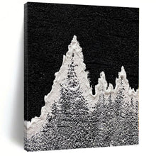 Load image into Gallery viewer, Hand - painted Generous - sized Black and White Textured Peaks Acrylic Art for Minimalist Studies LargeART0020
