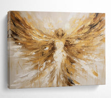 Load image into Gallery viewer, Golden Angel with Outstretched Wings Abstract acrylic painting DLZ082
