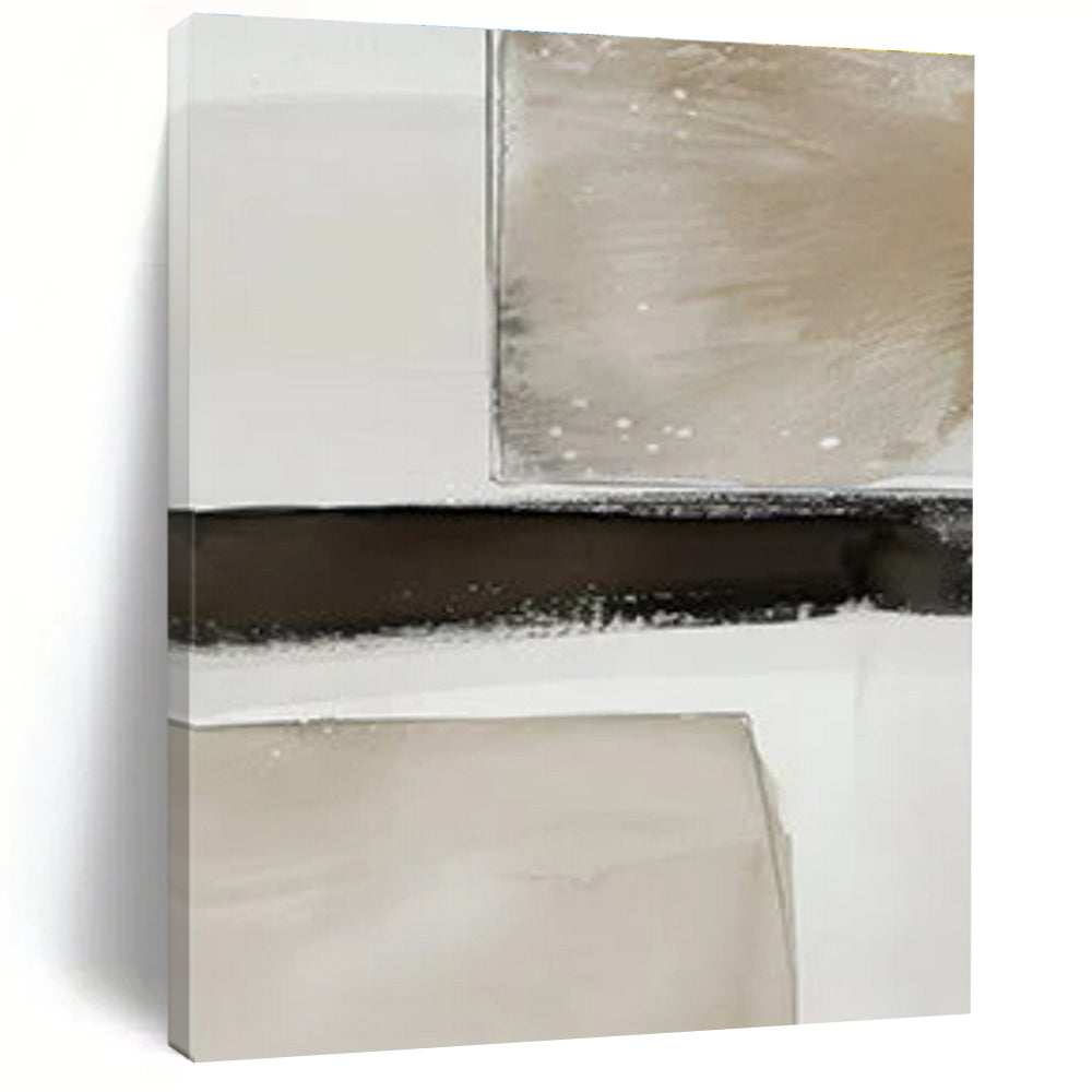White, Black & Gold Textured Abstract, Perfect for Industrial - Chic Loft & Modern Art Gallery LargeART1478