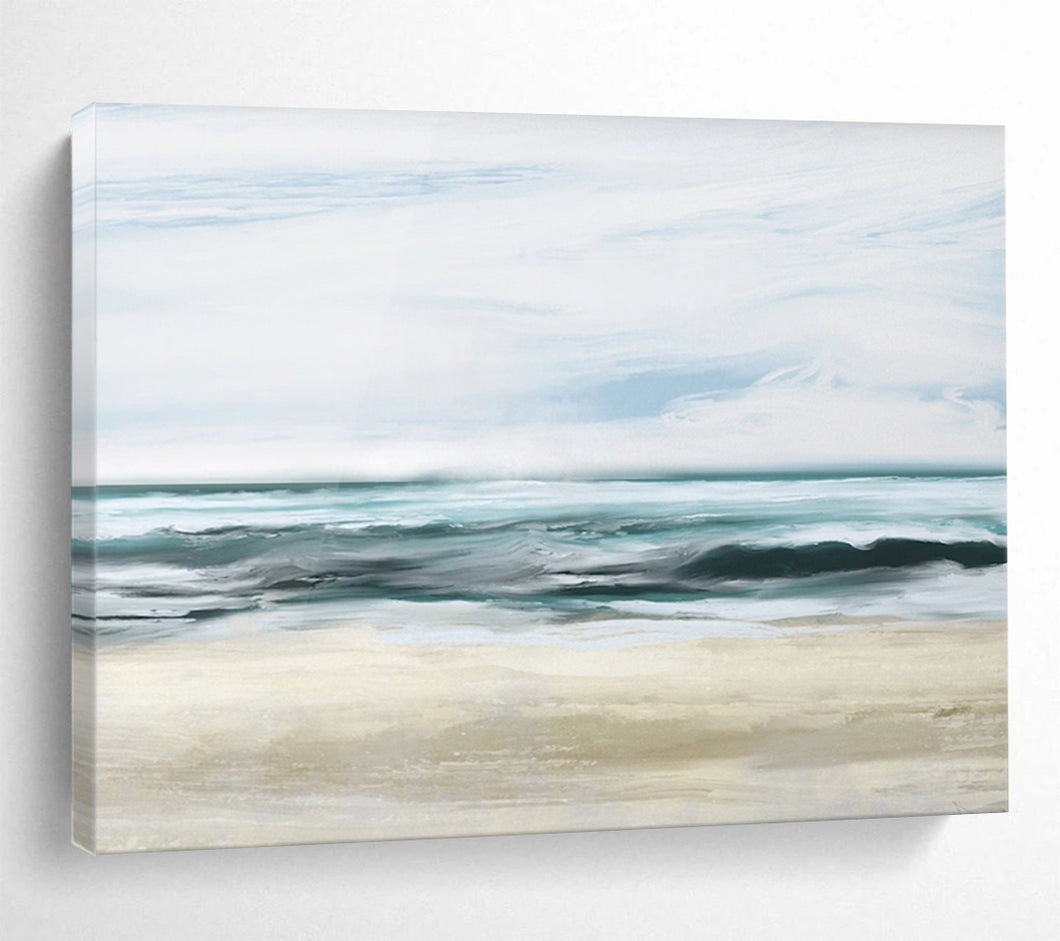 Soft Blue Ocean Wave Abstract Abstract acrylic painting DLZ128