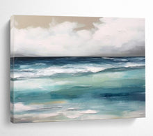Load image into Gallery viewer, Hand - Painted Textured Coastal Seascape Acrylic Art for Beach House Living Room LargeART1641
