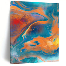 Load image into Gallery viewer, “Vibrant Fluid Fusion” Abstract Acrylic Pour Painting on Canvas, Colorful Energetic Art DKH940
