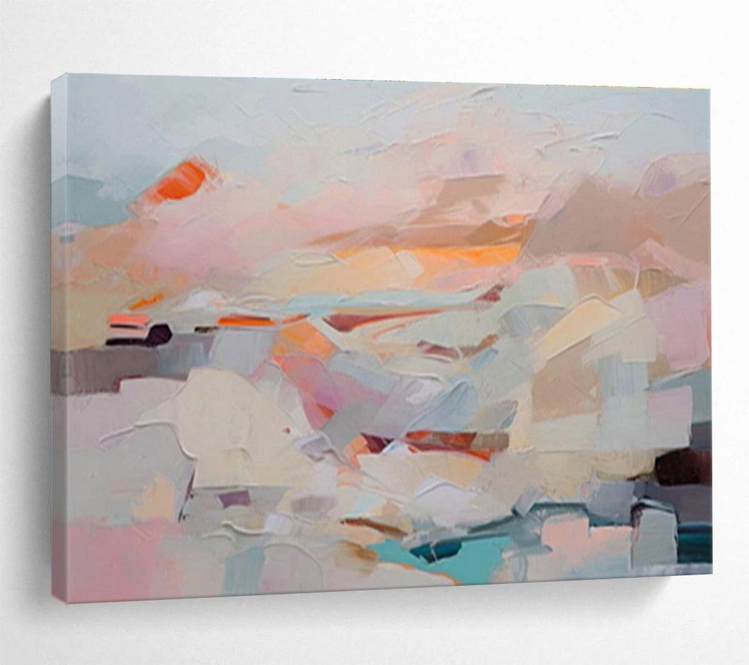 Pastel Abstract Landscape Painting On Canvas DKH410