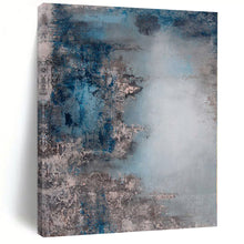 Load image into Gallery viewer, Hand - painted Large - scale Blue and Gray Muted Abstract Acrylic Art for Calm Waiting Rooms LargeART0021
