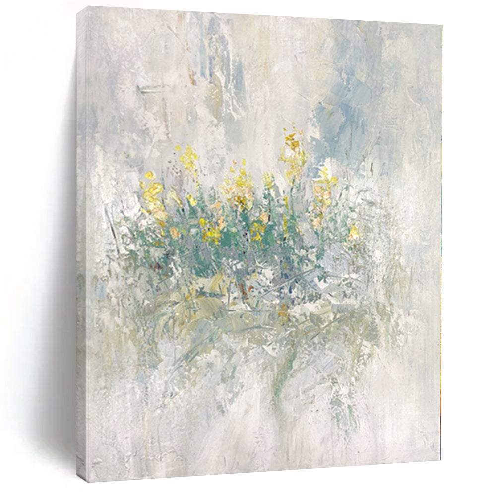Large - Scale Yellow Flowers in Soft Tones Acrylic for Cozy Bedroom & Elegant Living Room LargeART0304