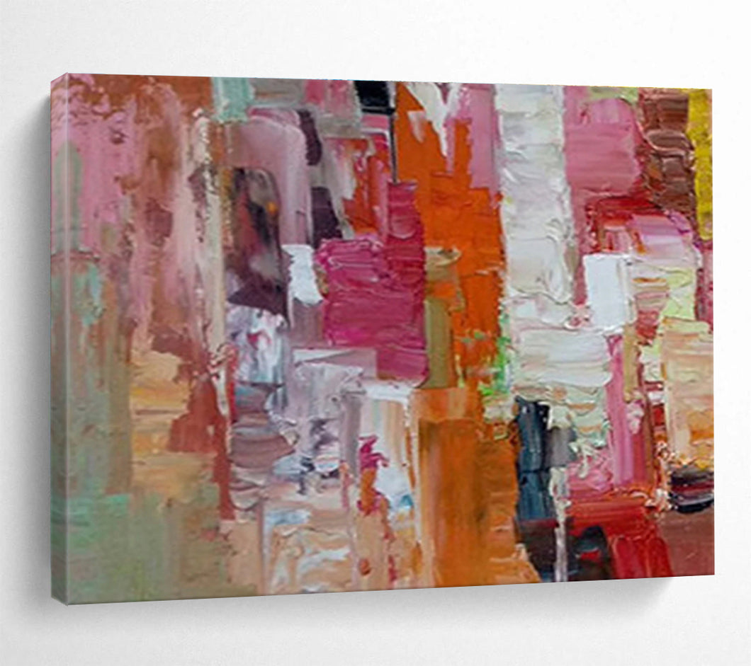 Bright Abstract Cityscape Painting On Canvas DKH375